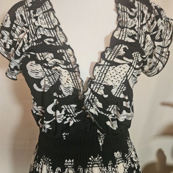Bohemian Black and White dress size Large - Picture 4 of 9